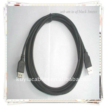 NUEVO PREMIUM USB 2.0 AM a USB del usb AF Cable de extensión negro 3 metros de cable